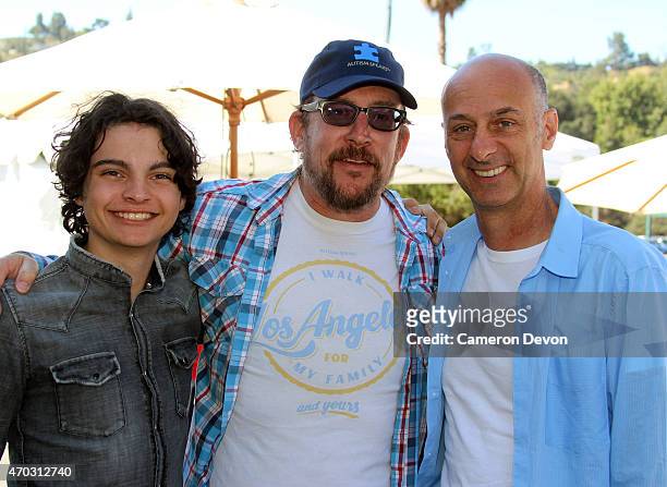 Actor Max Burkholder, Executive Director Matt Asner, and Actor David Marciano attend the 13th Annual Los Angeles Walk Now for Autism Speaks at Rose...