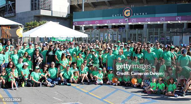 Team Greenbean attends the 13th Annual Los Angeles Walk Now for Autism Speaks at Rose Bowl on April 18, 2015 in Pasadena, California.