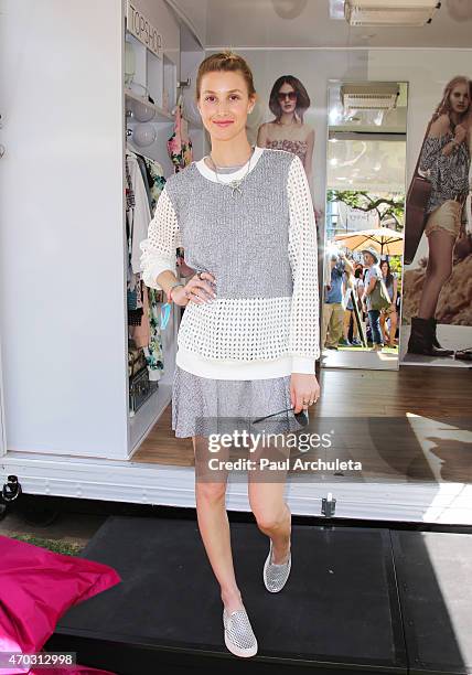 Personality / Fashion Designer Whitney Port shows her Spring collection with the Whitney Eve "How We Roll" Spring road tour at The Grove on April 18,...