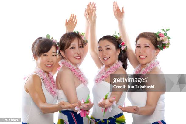 portrait of japanese women - フラダンス ストックフォトと画像