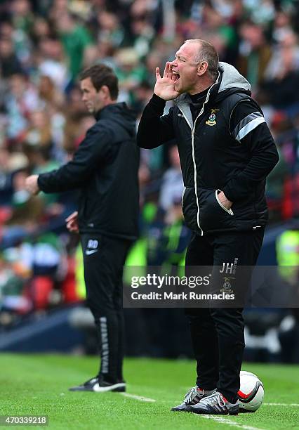 Inverness Caledonian Thistle manager John Hughes watches on during the William Hill Scottish Cup Semi Final match between Inverness Caledonian...