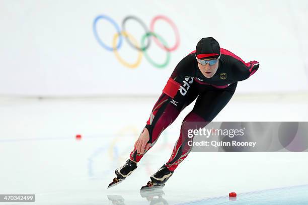 Claudia Pechstein of Germany competes during the Women's 5000m Speed Skating event on day twelve of the Sochi 2014 Winter Olympics at at Adler Arena...