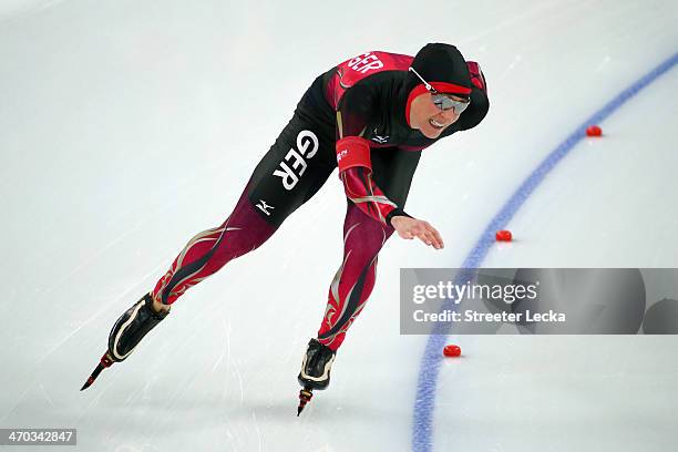 Claudia Pechstein of Germany competes during the Women's 5000m Speed Skating event on day twelve of the Sochi 2014 Winter Olympics at at Adler Arena...