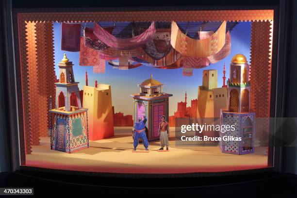 Set Design at the 'Aladdin' Broadway cast and creative team press preview at Mandarin Oriental Hotel on February 18, 2014 in New York City.