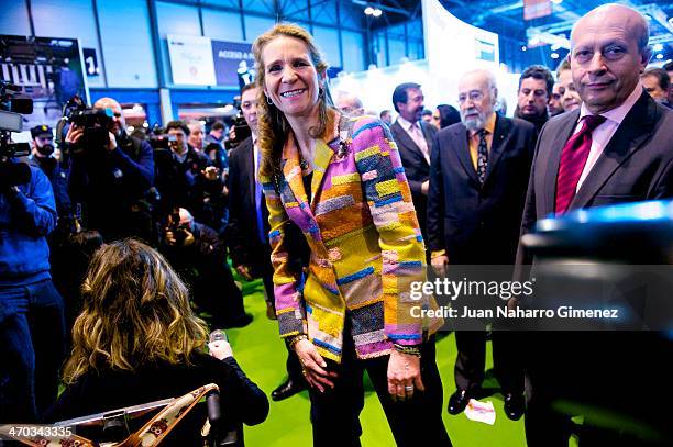 Princess Elena of Spain and Jose Ignacio Wert attend 'AULA Fair' at Ifema on February 19, 2014 in Madrid, Spain.