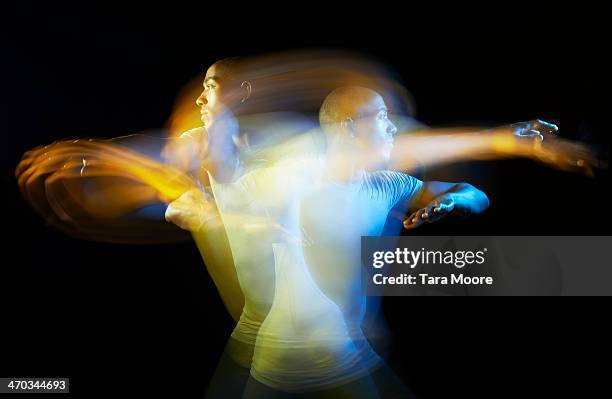 sports man exercising with motion blur - multiple exposure movement stock pictures, royalty-free photos & images