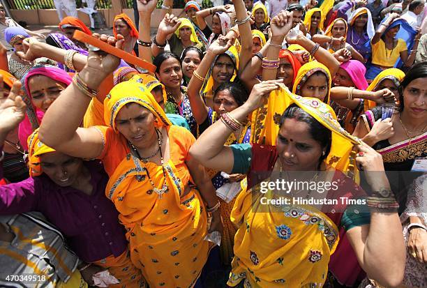 Congress supporters and farmers from all over the country during the farmers rally of Congress President Sonia Gandhi to galvanise protests against...