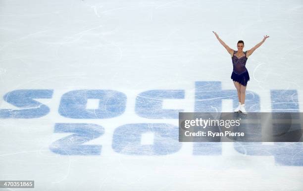 Jenna McCorkell of Great Britain competes in the Figure Skating Ladies' Short Program on day 12 of the Sochi 2014 Winter Olympics at Iceberg Skating...
