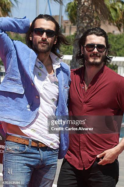 Spanish actors Aitor Luna and Yon Gonzalez attend the "Matar el Tiempo" photocall during the 18th Malaga Film Festival on April 19, 2015 in Malaga,...
