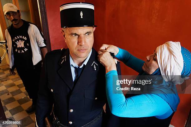 May 13 Oran area, Algeria. On the set of Zabana!, a movie by Algerian director Said Ould-Khelifa, produced by Yacine Laloui. The actors are preparing...