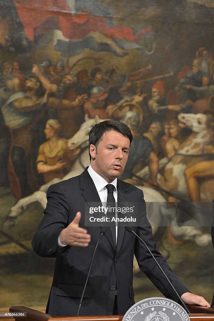 Press conference of Italian Prime Minister Matteo Renzi