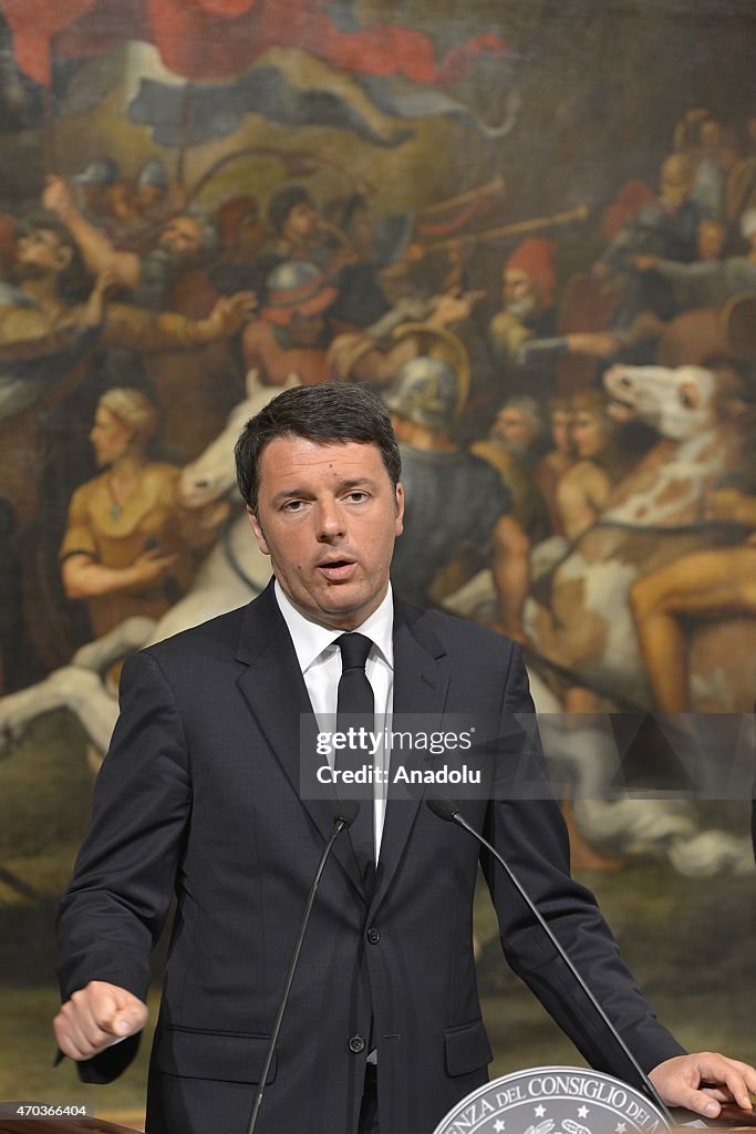 Press conference of Italian Prime Minister Matteo Renzi