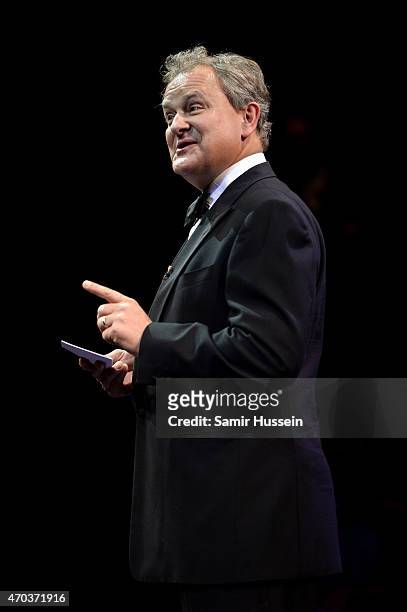 Actor Hugh Bonneville performs at The Old Vic Theatre for a gala celebration in honour of Kevin Spacey as the artistic directors tenure comes to an...
