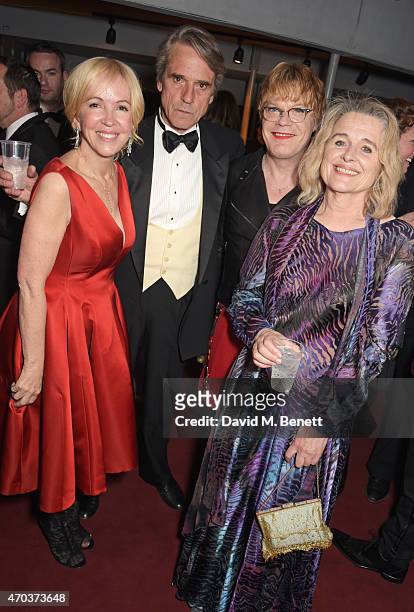 Chief Executive of The Old Vic Sally Greene, Jeremy Irons, Eddie Izzard and Sinead Cusack attend The Old Vic for A Gala Celebration in Honour of...