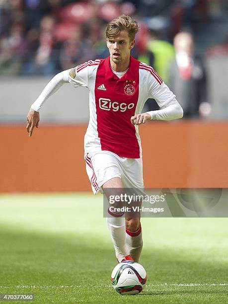 Lucas Andersen of Ajax during the Dutch Eredivisie match between Ajax Amsterdam and NAC Breda at the Amsterdam Arena on April 19, 2015 in Amsterdam,...