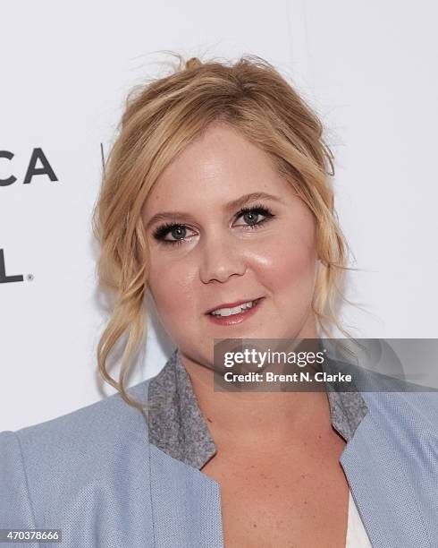 Comedian Amy Schumer arrives for Tribeca Talks: Inside Amy Schumer during the 2015 Tribeca Film Festival at Spring Studios on April 19, 2015 in New...