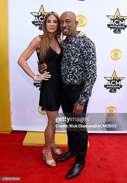 Tara Fowler and TV personality Montel Williams attend the 50th Academy of Country Music Awards at AT&T Stadium on April 19, 2015 in Arlington, Texas.