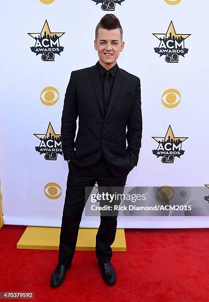 Singer-songwriter Chase Bryant attends the 50th Academy of Country Music Awards at AT&T Stadium on April 19, 2015 in Arlington, Texas.