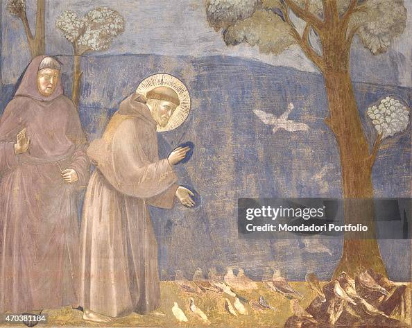 "Preaching to the Birds, by Giotto, 1297-1300, 13th-14th century, fresco." "Preaching to the Birds, by Giotto, 1297-1300, 13th-14th century, fresco."
