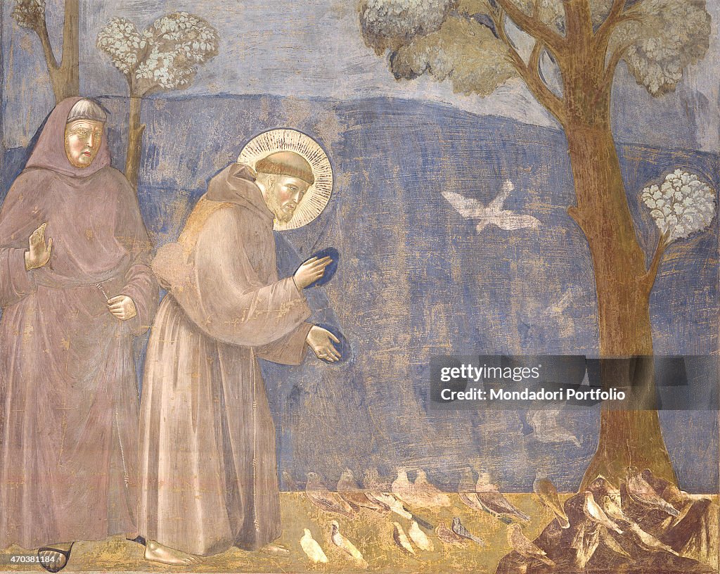 "Preaching to the Birds, by Giotto, 1297-1300, 13th-14th century, fresco."
