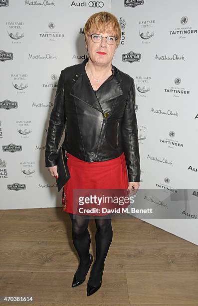 Eddie Izzard arrives at Ham Yard Hotel for the After Party of The Old Vic's A Gala Celebration in Honour of Kevin Spacey on April 19, 2015 in London,...