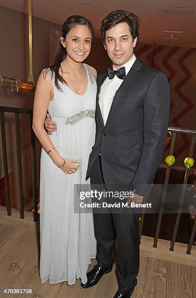 Nathalia Chubin and Adam Garcia arrive at Ham Yard Hotel for the After Party of The Old Vic's A Gala Celebration in Honour of Kevin Spacey on April...