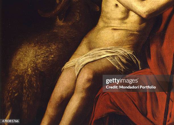 "Saint John the Baptist , by Michelangelo Merisi known as Caravaggio, 1609-1610, 17th century, oil on canvas, 152 x 125 cm. Italy, Lazio, Rome,...