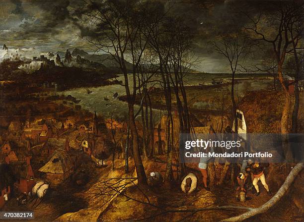 "Dark Day or Sad Day or At the Eve of Spring, by Pieter Bruegel the Elder 16th century, oil on panel. Austria, Vienna, Kunsthistorisches Museum....