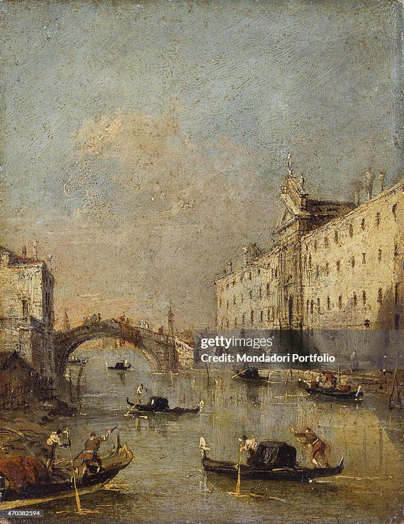 "Venice or Rio dei Mendicanti, by Francesco Guardi, 1780 - 1799, 18th century, oil on canvas, 19.5 x 15 cm."