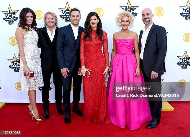 Rebecca Arthur, recording artists Phillip Sweet, Jimi Westbrook, Karen Fairchild, and Kimberly Schlapman of music group Little Big Town and Stephen...