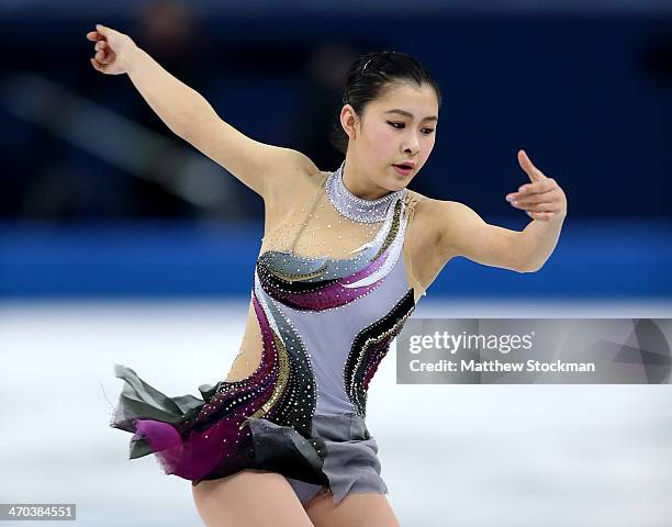 Kanako Murakami of Japan competes in the Figure Skating Ladies' Short Program on day 12 of the Sochi 2014 Winter Olympics at Iceberg Skating Palace...