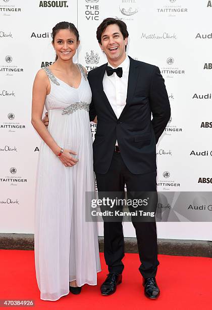 Nathalia Chubin and Adam Garcia attend A Gala Celebration in honour of Kevin Spacey at The Old Vic Theatre on April 19, 2015 in London, England.