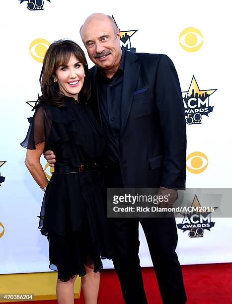 Actress Robin McGraw and TV personality Dr. Phil McGraw attend the 50th Academy of Country Music Awards at AT&T Stadium on April 19, 2015 in...