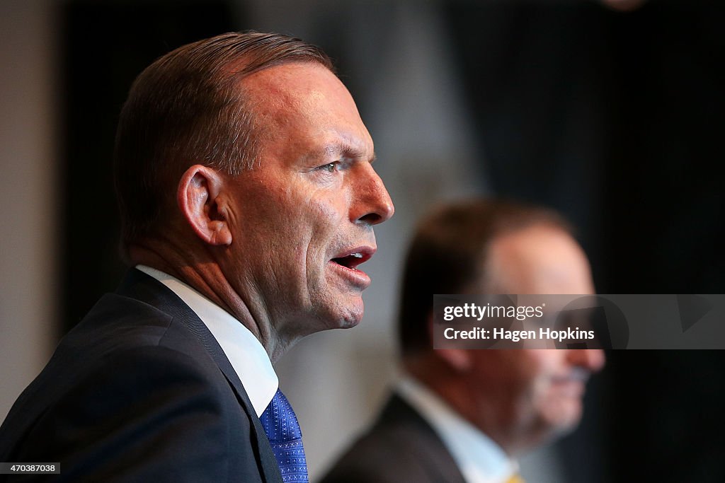 PM Tony Abbott Visits New Zealand Ahead of ANZAC Centenary Commemoration