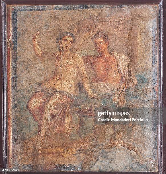 "Ares and Aphrodite , by unknown artist, 62-79, 1st Century A.D., ripped fresco, 96 x 91 cm Italy, Campania, Naples, National Archaeological Museum,...