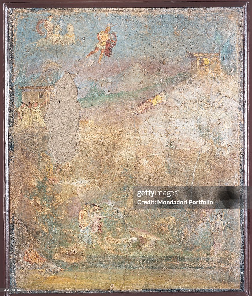"Rome's Origin, by unknown artist, 35-45, 1st Century A.D., ripped fresco, 125 x 106 cm"