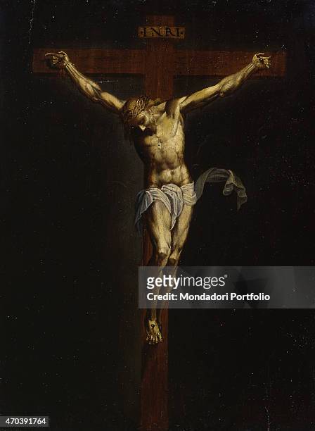 "Christ Crucified , by Bernardino Campi, 1584-1591, 16th Century, oil on panel Italy, Lombardy, Milan, Sforzesco Castle, Civic Museum of Ancient Art....