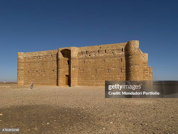 "Castle of al-Kharana , 705-710 A.D., 8th Century A.D., stone building Jordan, Amman. Whole artwork view. Front view of Al-Kharrana from south; the...