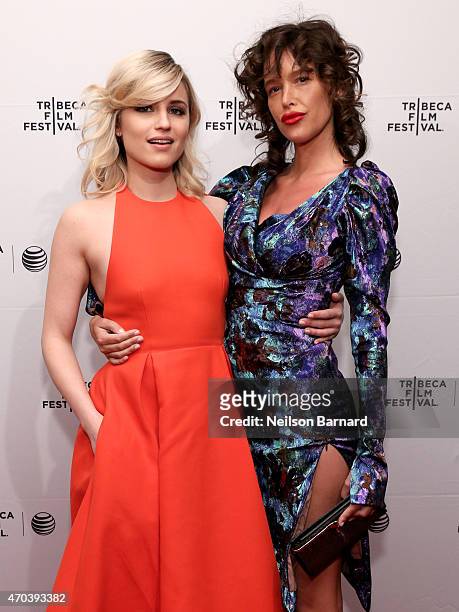 Actresses Dianna Agron and Paz de la Huerta attend the premiere of "Bare" during the 2015 Tribeca Film Festival at the SVA Theater on April 19, 2015...