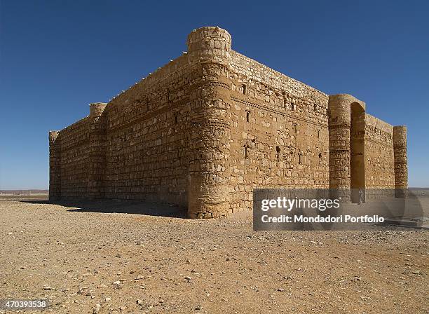 "Castle of al-Kharana , 705-710, 8th Century A.D., stone building Jordan, Amman. Whole artwork view. Partial view of Al-Kharrana from south, with the...