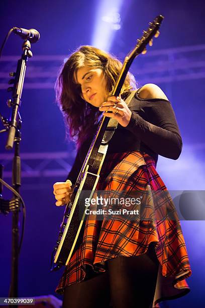 Bethany Cosentino of Best Coast performs live at Paramount Theatre on February 18, 2014 in Seattle, Washington.
