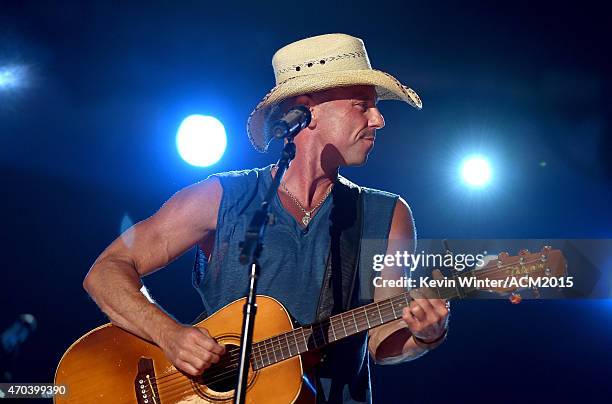 Honoree Kenny Chesney performs onstage during the 50th Academy of Country Music Awards at AT&T Stadium on April 19, 2015 in Arlington, Texas.