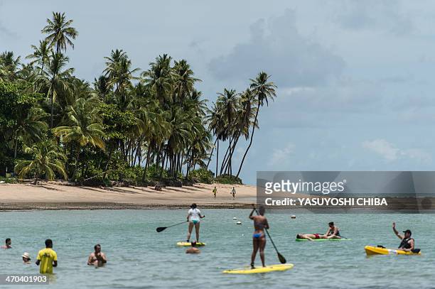 View of the beach in front of the Tivoli Ecoresort Praia do Forte in Praia do Forte, about 80 km north from Salvador in Bahia state, which will host...