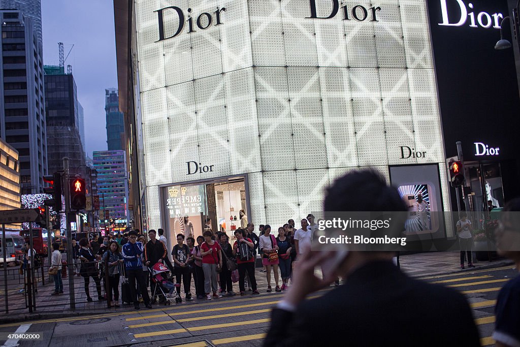 Luxury Brand Stores In Hong Kong Ahead Of CPI Figures