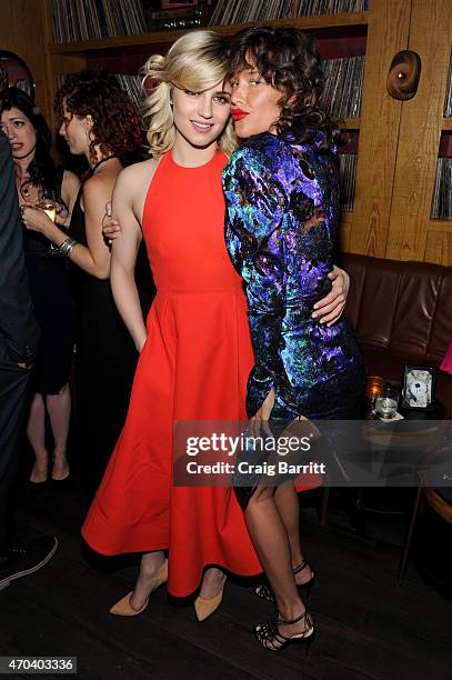 Actors Dianna Agron and Paz de la Huerta attend the 2015 Tribeca Film Festival After Party for "Bare" sponsored by LDV Hospitality at No.8 on April...