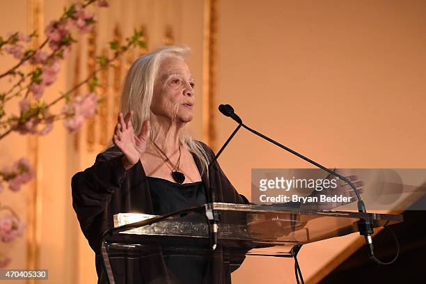 Opera Singer Teresa Stratas speaks onstage at the 10th Annual Opera News Awards at The Plaza Hotel on April 19, 2015 in New York City.