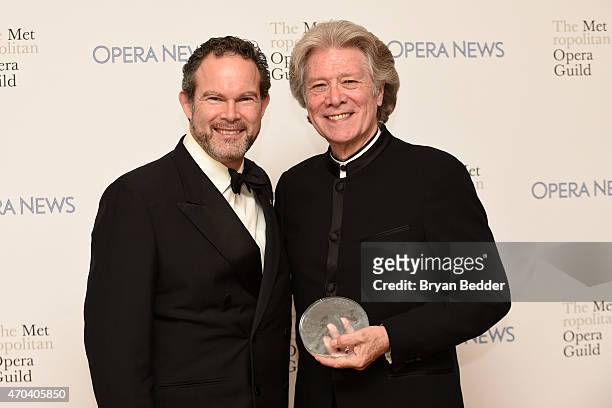 Opera Singers Gerald Finley and Samuel Ramey attend the 10th Annual Opera News Awards at The Plaza Hotel on April 19, 2015 in New York City.