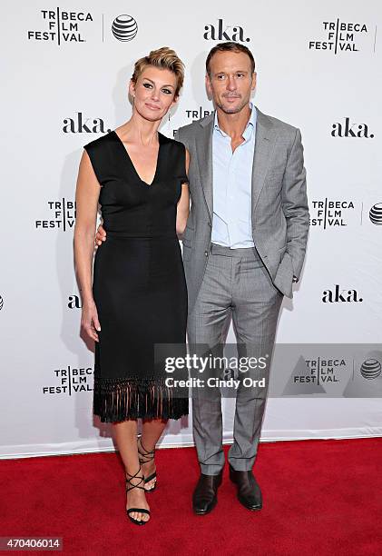 Singer/ actors Faith Hill and Tim McGraw attend the "Dixieland" Premiere during the 2015 Tribeca Film Festival at SVA Theater on April 19, 2015 in...