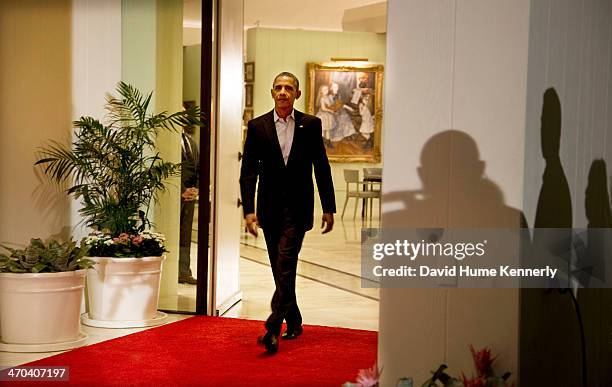 His Majesty King Abdullah II of Jordan and U.S. President Barack Obama at the Annenberg Retreat at Sunnylands, Rancho Mirage, California, February...