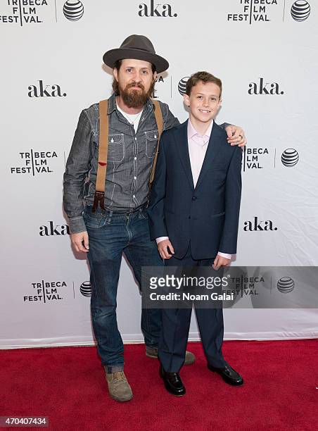 Actors Brad Carter and John Clofine attend the Dixieland premiere during the 2015 Tribeca Film Festival at SVA Theater 1 on April 19, 2015 in New...